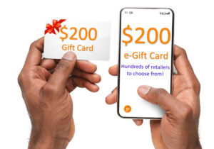 200$ gift card (various retailers)