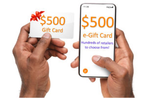 500$ gift card (various retailers)