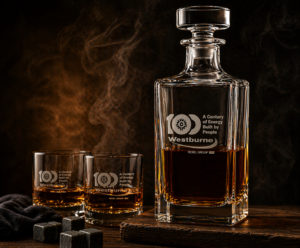 Whiskey glasses and decanter set